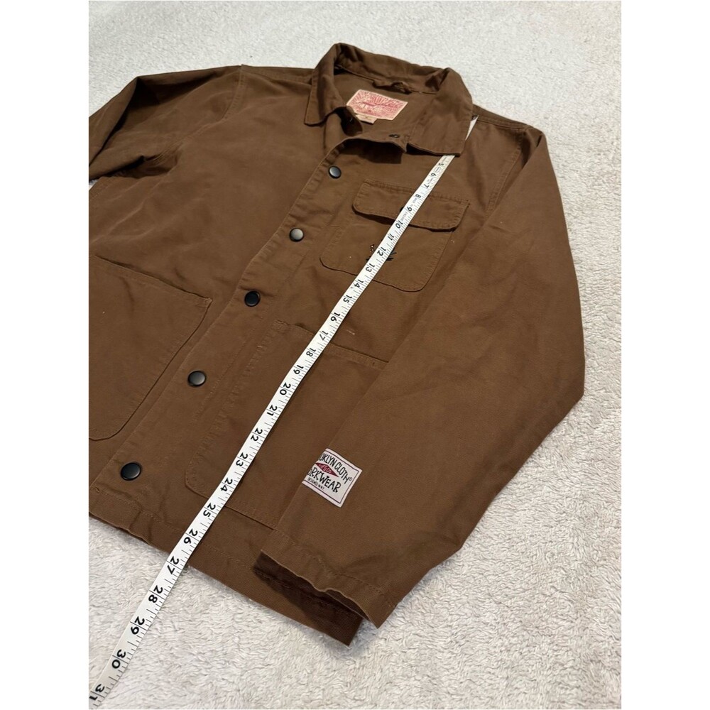 Brooklyn Cloth Jacket Mens M Brown Work Canvas Embroidered Patch Gorp Utility - Picture 7 of 13